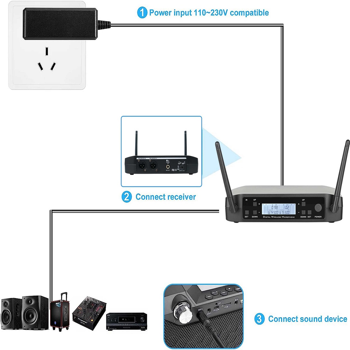 UHF Wireless Headset Microphon - Shure Mic Sm58 评论和价格