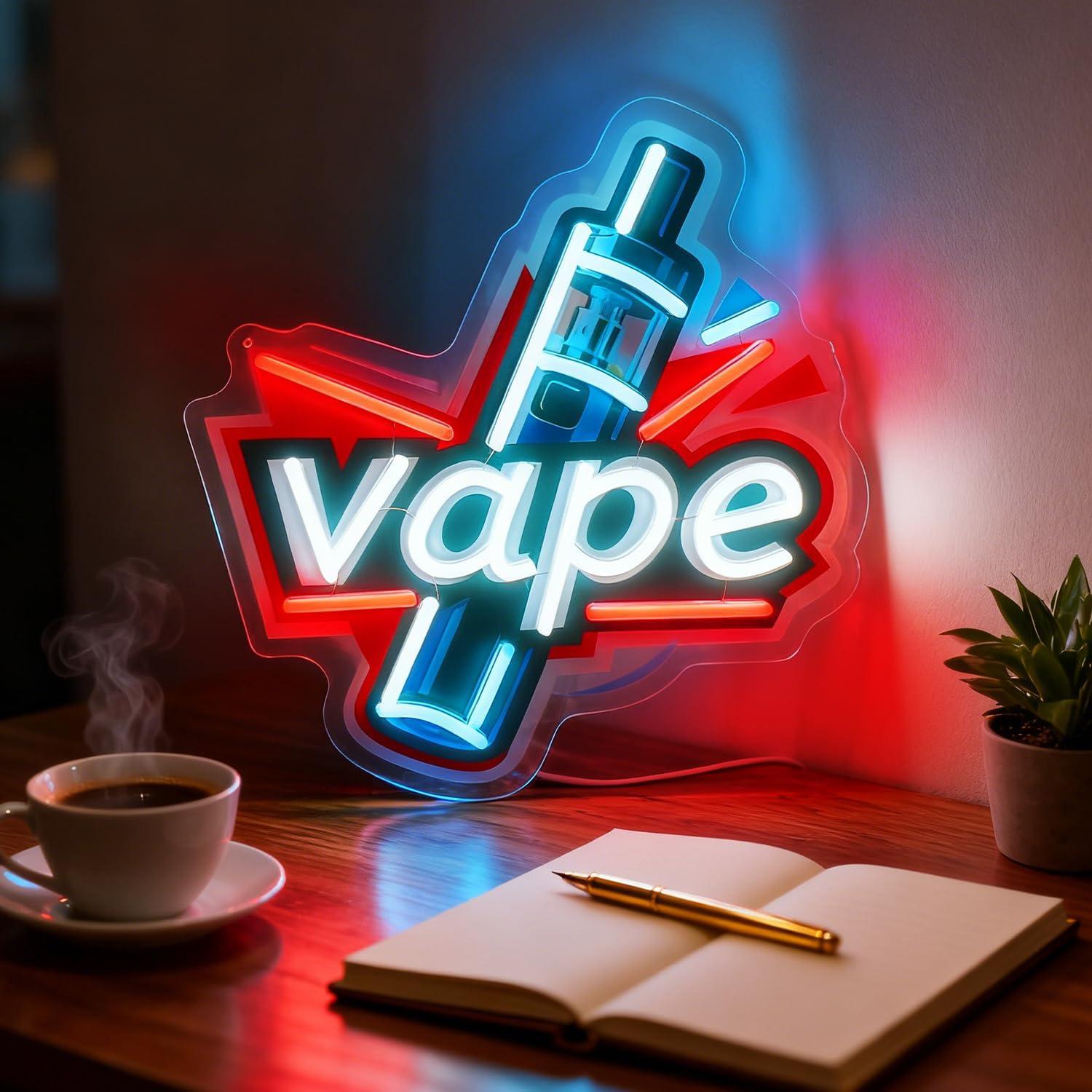 Vape Neon Sign USB Dimmable LE - Vaping Store 评论和价格